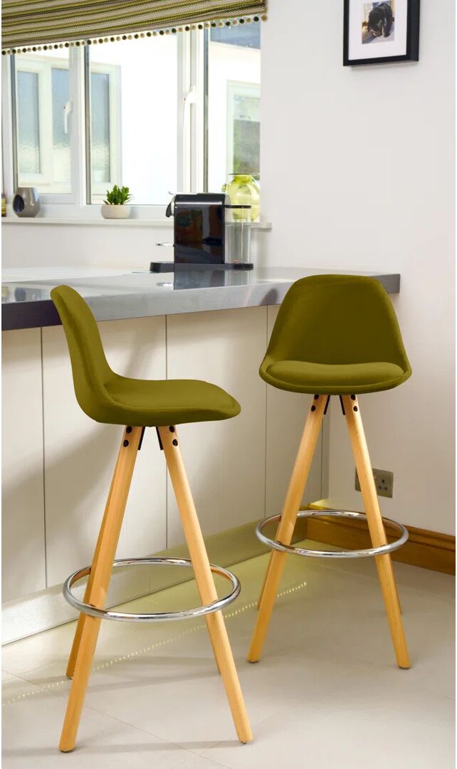 Wade Logan Maglio 75cm Bar Stool green 96.5 H x 38.5 W x 33.0 D cm My Supermarket Compare