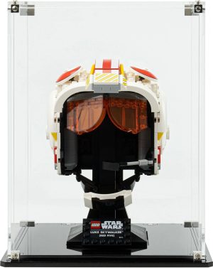 Wicked Brick Display Case for LEGO® Luke Skywalker™ (Red Five) Helmet (75327) - Clear background