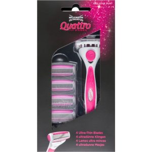 Wilkinson Sword Quattro W Aloe & Vit. E shaver + spare blades 4 pcs 1 pc