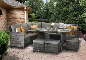 Zipcode Design Camila Rattan 9 - Person Seating Group with Cushions