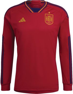 adidas 2022-2023 Spain Long Sleeve Home Shirt - Red - male - Size: XXXL 48-50" Chest