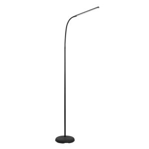 17 Stories Melkin 130cm LED Reading Floor Lamp gray/black 130.0 H x 53.5 W x 21.5 D cm