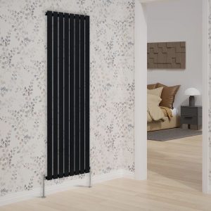Belfry Heating Briscoe Vertical Single Flat Panel Radiator gray/black 180.0 H x 5.44 W x 5.2 D cm