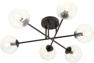 17 Stories Cadesia 6-Light 75cm Semi Flush Mount gray/black 32.0 H x 75.0 W cm