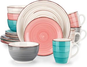 Brambly Cottage Kakig 16 Piece Dinnerware Set, Service for 4 gray/white/blue