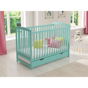 Harriet Bee Percie Cot Bed green/blue 90.0 H x 65.0 W x 124.0 D cm