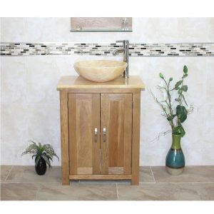 Belfry Bathroom Cowen 650mm Free-Standing Single Vanity Unit yellow/brown 1100.0 H x 650.0 W x 550.0 D cm
