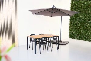 Latitude Run Kirilka Rectangular 5 - Piece 4 - Person 150Cm L Outdoor Table Set black/brown 150.0 W x 90.0 D cm