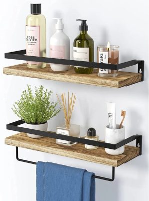 Artechworks Drill & Screw Mount Shower Shelf black/brown 3.0 H x 42.0 W x 15.0 D cm
