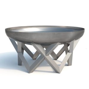 Dakota Fields Pond Steel Outdoor Fire Pit gray/white/black/brown 40.0 H x 79.0 W x 79.0 D cm