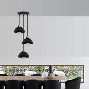 George Oliver Mundubbera 3-Light Cluster Dome Pendant black/brown 40.0 W x 40.0 D cm