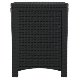 17 Stories Garden Storage Box 39X39x46 Cm PP Rattan Brown white/brown 46.0 H x 39.0 W x 39.0 D cm