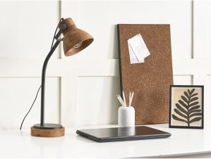 Alpen Home Smethport 62cm Dark Wood Desk Lamp black/brown 62.0 H x 18.0 W x 18.0 D cm