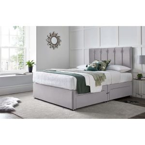 Wayfair Sleep Monatuk Divan Bed with 24" Headboard on Struts gray/brown 98.0 H x 75.0 W cm