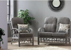 17 Stories Fleishman 2 Piece Conservatory Sofa Set brown/gray 108.0 H x 112.0 W x 90.0 D cm