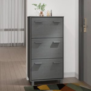 17 Stories 18 Pair Flip Down Shoe Storage brown/gray 117.0 H x 59.5 W x 35.0 D cm