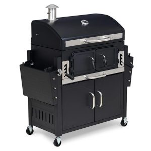 Dakota Fields Garden&Patio 153cm Barrel Charcoal BBQ black/gray 127.0 H x 153.0 W x 64.0 D cm