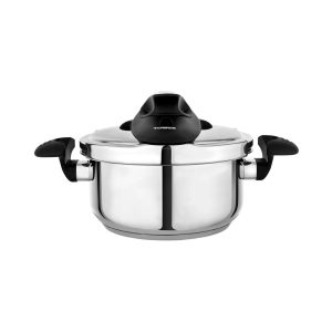 Tower T920002 Pressure Cooker, Twist/Turn Lid, Stainless Steel, 4 Litre, 22 cm black/gray 19.5 H x 38.0 W x 25.5 D cm
