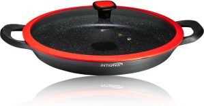 INTIGNIS Paella 36cm Non-Stick Frying Pan with Lid black/gray 5.5 H x 40.0 D cm