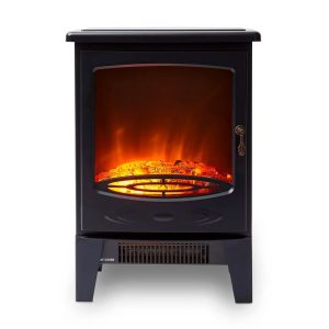 Warmlite Jesmond Log Fire Stove, 1850W black/gray 54.8 H x 39.0 W x 26.0 D cm