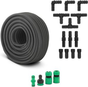 hillvert Drip hose - 50 m - with tap piece, spout and various connections HT-COSTIGAN-50