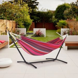 Dakota Fields Aarvik Hammock with Stand red/pink/indigo 100.0 H x 270.0 W x 110.0 D cm