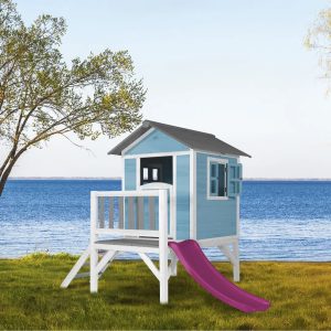 AXI Lodge XL Playhouse pink/blue/white/indigo 189.0 H x 167.0 W x 240.0 D cm