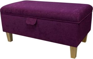 Beaumont Plush Plum 70cm Storage Ottoman British Handmade black/brown/indigo 34.0 H x 70.0 W x 39.0 D cm