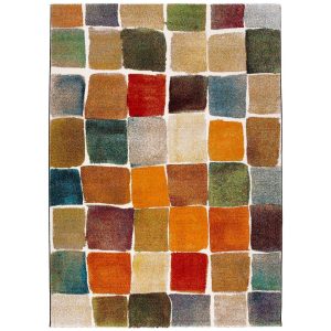 17 Stories Alaan Shaggy Grey/Orange Rug gray/orange 160.0 W x 1.3 D cm