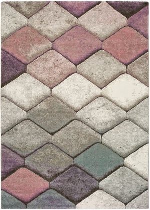 17 Stories Alaan Shaggy Pink/Grey Rug gray/pink 160.0 W x 1.3 D cm