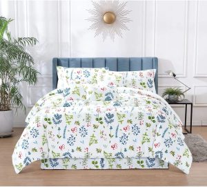 Marlow Home Co. Marcotte Bedspread Set with a Decorative Pillow and Neck Pillow blue/green/pink 240 x 260 cm