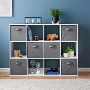17 Stories 118 H x 89 W Bookcase brown/gray/white