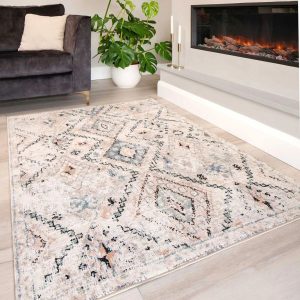 Latitude Vive Johnston Power Loom Blue/Grey/Beige Rug blue/gray/white 120.0 W x 1.0 D cm