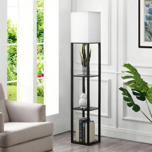 17 Stories Marlye 159cm Column Floor Lamp black/brown/gray/white 159.0 H x 26.0 W x 26.0 D cm