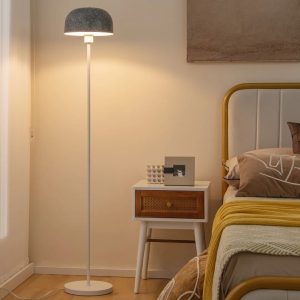17 Stories Nevres 180 Floor Lamp brown/gray/white 180.0 H x 26.0 D cm
