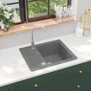 Zipcode Design Jimena Single Bowl Inset Kitchen Sink black/gray/white 19.0 H x 46.0 D cm