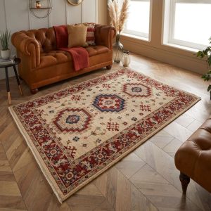 Three Posts Mapletown Tufted Cream/Red Rug red/white 230.0 H x 160.0 W x 0.8 D cm