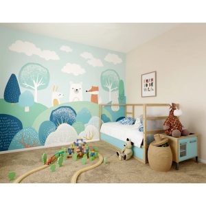 Harriet Bee Matte Non-Pasted Wall Mural green/blue/white 280.0 H x 350.0 W cm