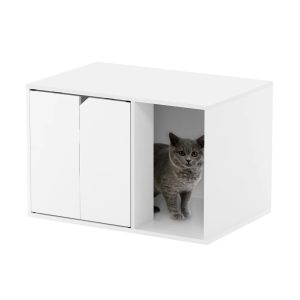 Archie & Oscar Jayleen Litter Box Enclosure pink/white 40.0 H x 60.0 W x 39.6 D cm