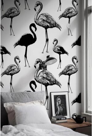 17 Stories Coletti Matte Mural black/white 416.0 H x 254.0 W cm