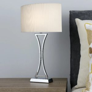 Metro Amuri 53Cm Polished Chrome Table Lamp gray/white 53.0 H x 31.0 W x 16.0 D cm