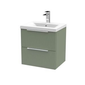 Hudson Reed Fluted 500mm Wall Hung Single Vanity brown/white 54.0 H x 50.0 W x 39.0 D cm