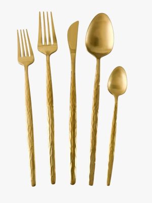 Canora Grey Amani 30 Piece Stainless Steel Cutlery Set , Service for 6 pink/yellow