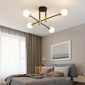 Fairmont Park Numenius 4-Light Sputnik Chandelier black/gray/pink/yellow 24.0 H x 64.0 W x 12.0 D cm
