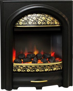 Belfry Heating Elsa Electric Inset Fire gray/black/yellow 59.6 H x 49.5 W x 14.5 D cm